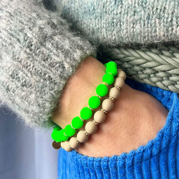 Super Gem bracelet beads Big neon green, style